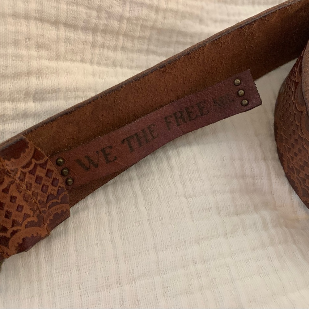 We The Free Cognac Belt with Gold Buckle - Picture 4 of 5